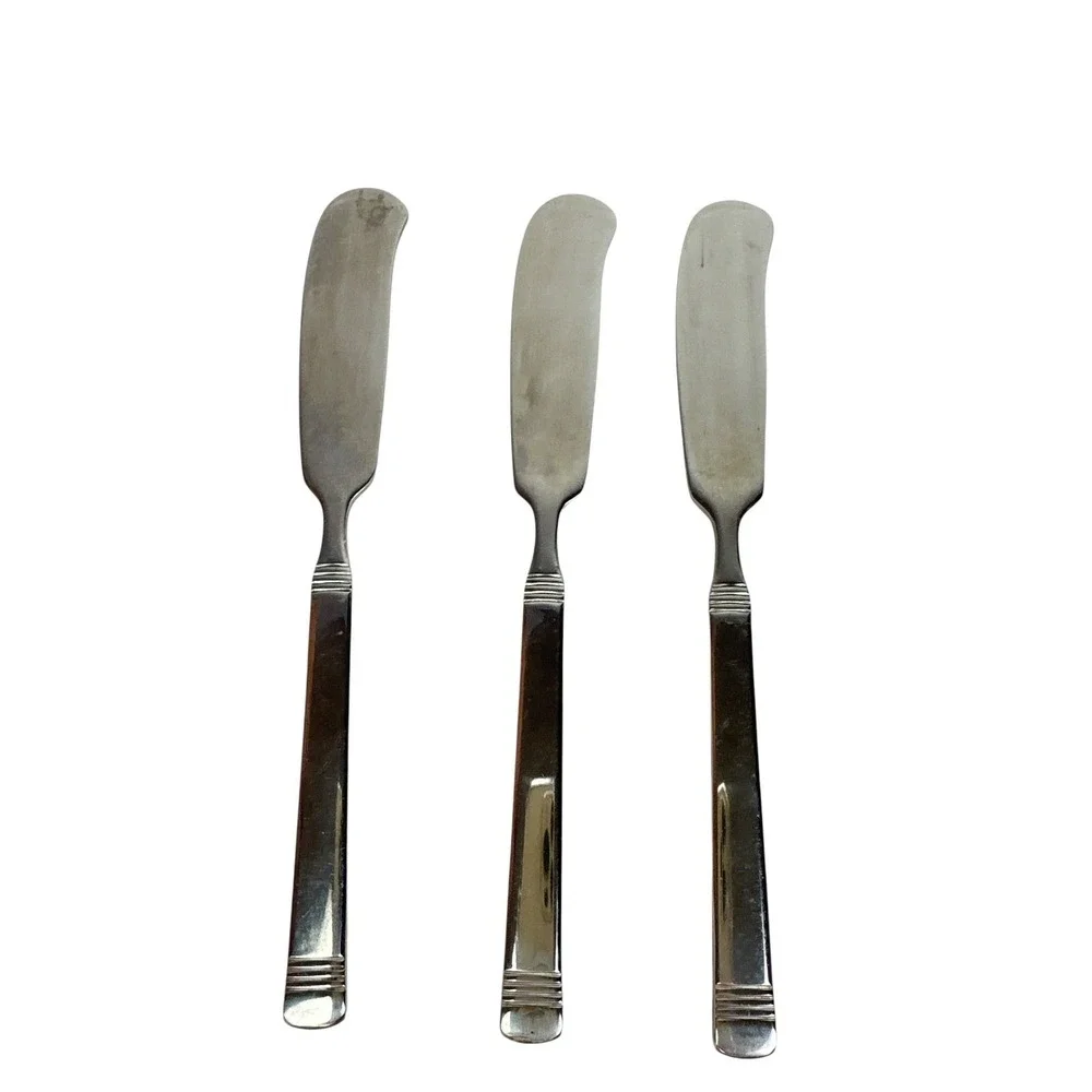 Set of 3 Fitz and Floyd Butter Knives Stainless Steel